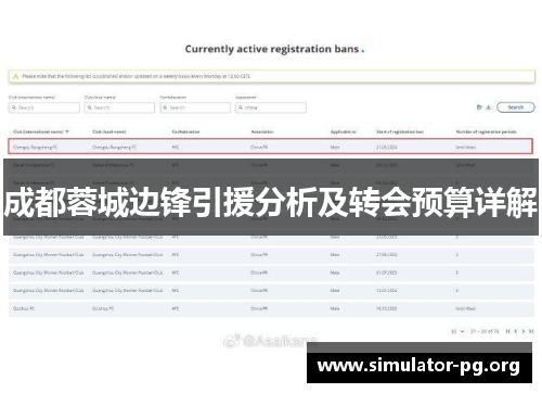 成都蓉城边锋引援分析及转会预算详解